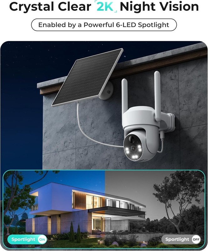 Innovative 2-Pack of Solar-Powered 4G LTE Cameras - 360° PTZ and Two-Way Audio gallery