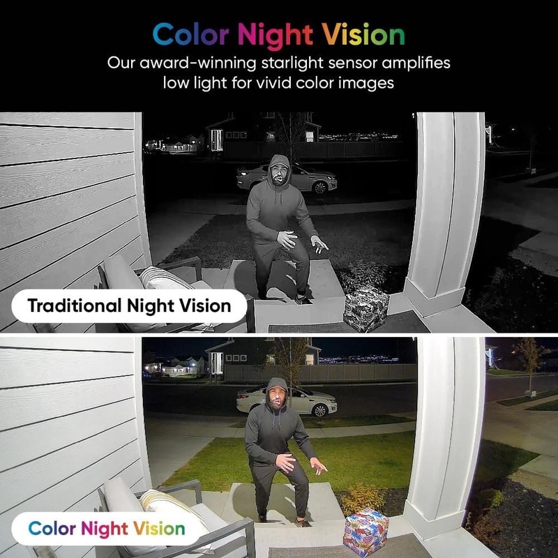 2K Video Doorbell Black Wi-Fi Night Vision 2-Way Audio Security Home Outdoor gallery