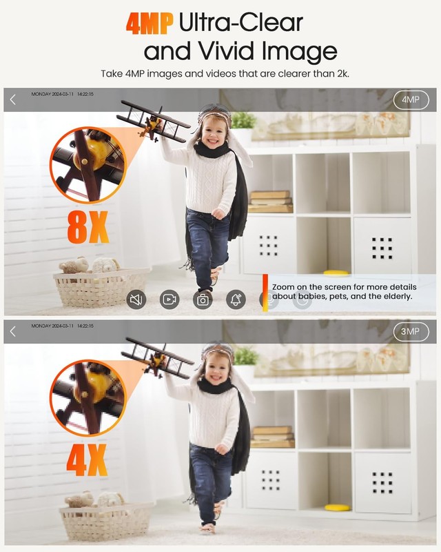 4MP Indoor Security Camera,360°Pet Camera Indoor,Baby Monitor with Phone App,... gallery