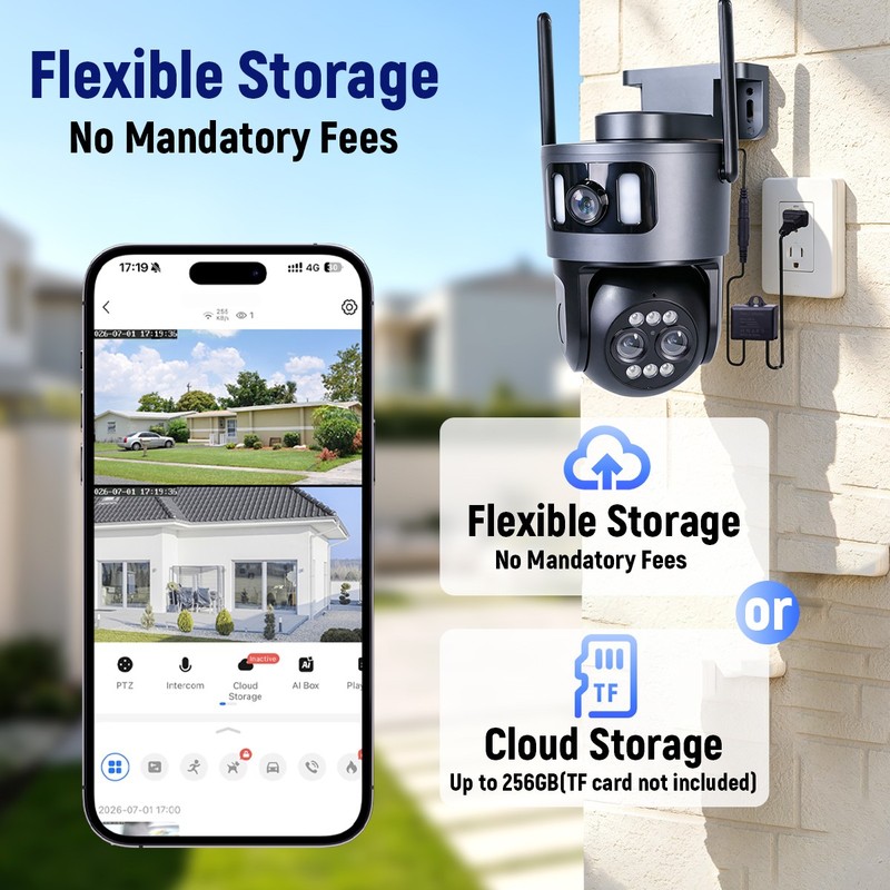 4K 5G WiFi Security Camera Triple Lens 1-10X Zoom Home Outdoor PTZ Night Vision gallery