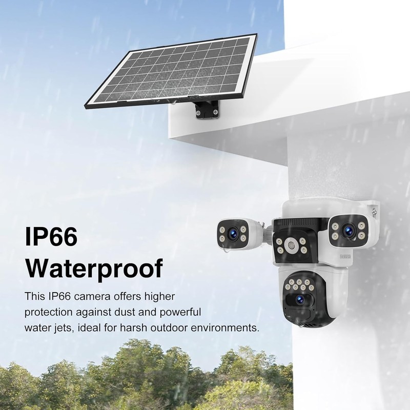 EVERSECU 2K Solar Triple Lens PTZ Security Camera, 360° View, Auto Tracking gallery