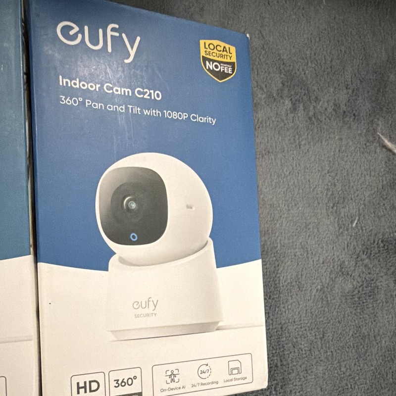 eufy Indoor Cam C210 360° Pan & Tilt 1080p Wi-Fi Camera Alexa Google White