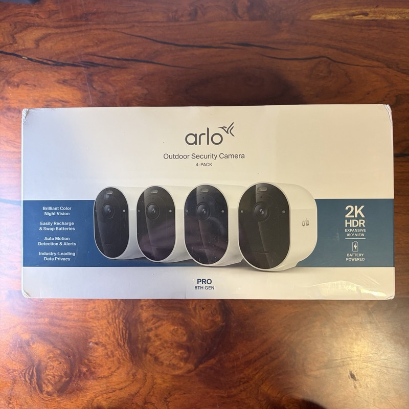 Arlo Pro 6th Gen 2K HDR (6th Gen, 2025) Wireless Outdoor Security Camera 4 Cam