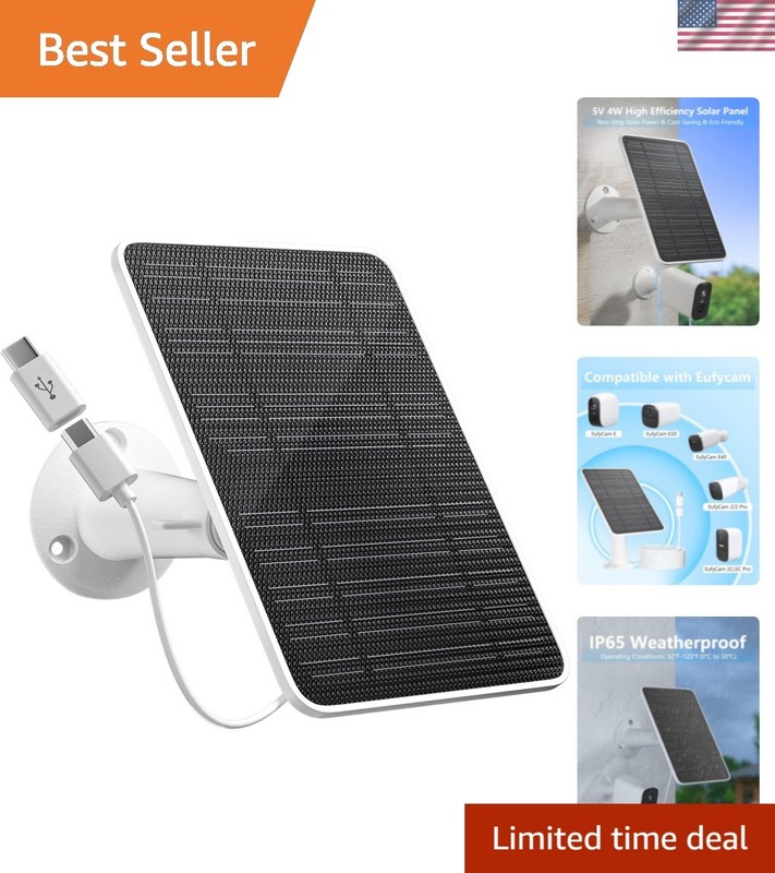 Ultimate 5W Solar Panel for Eufy Security with 360 Adjustable Mount & USB Ports