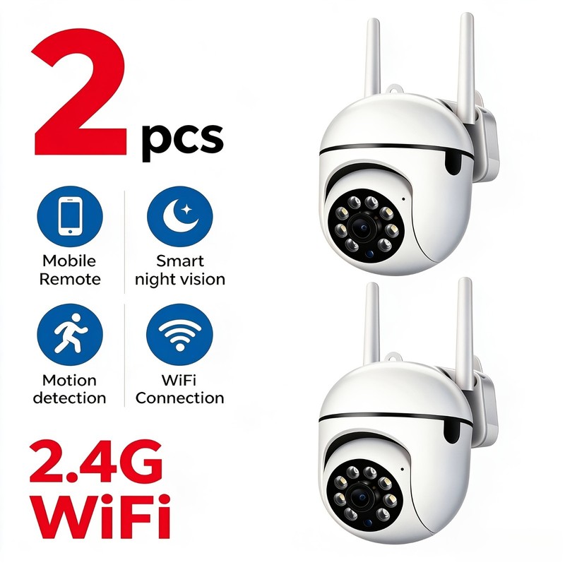 Wireless WiFi Home Pet Security Camera, 2K HD Resolution, Two-way Audio