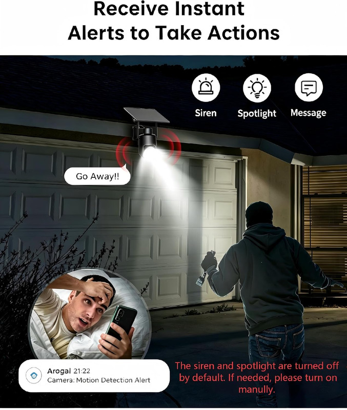 No Wifi Security Camera with Built-In 4G LTE SIM Card, Live View, 360° gallery