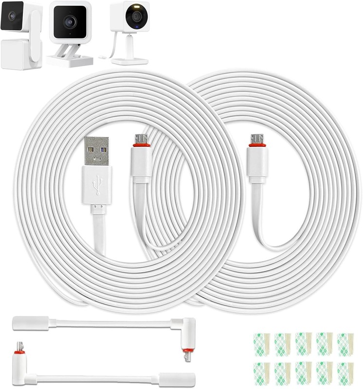 10 FT Camera Extension Cable for Wyze Cam v3/v4, Wyze Cam Pan v3, Wyze OG, Wy... gallery