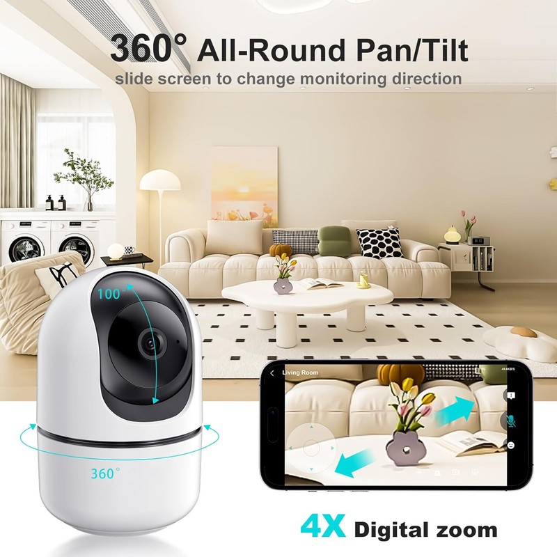 Camara De Seguridad Wifi Inalambrica Para Interior Casa Cuarto De Bebe Con Audio gallery