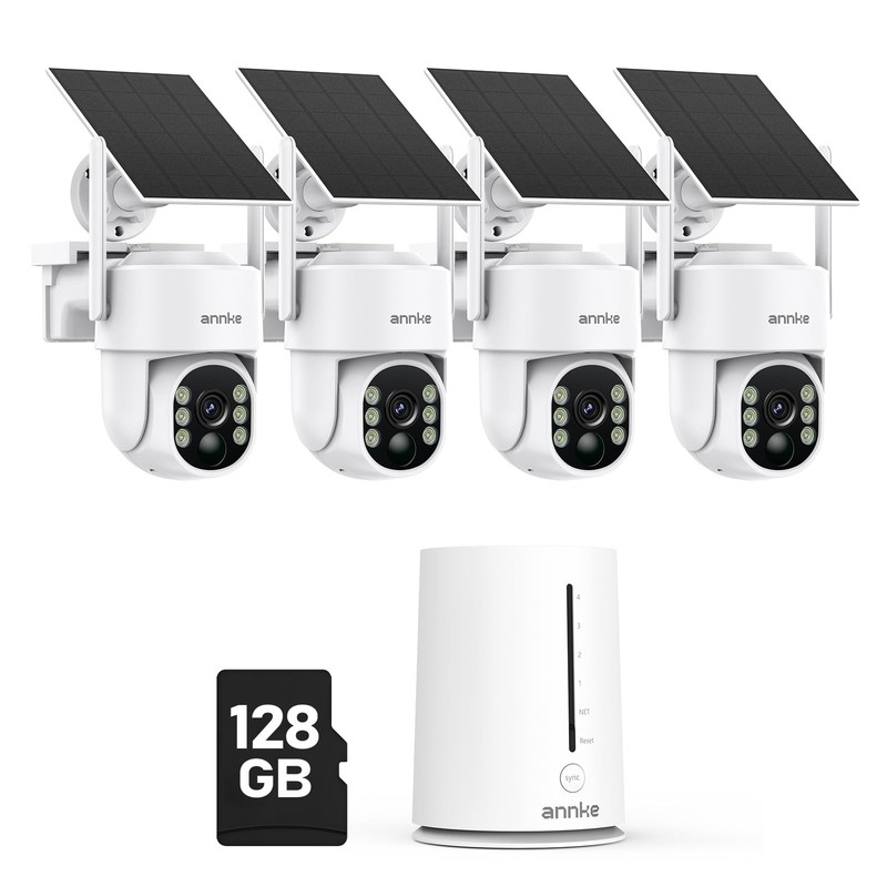ANNKE 5MP Solar Security System 360° PTZ Cameras