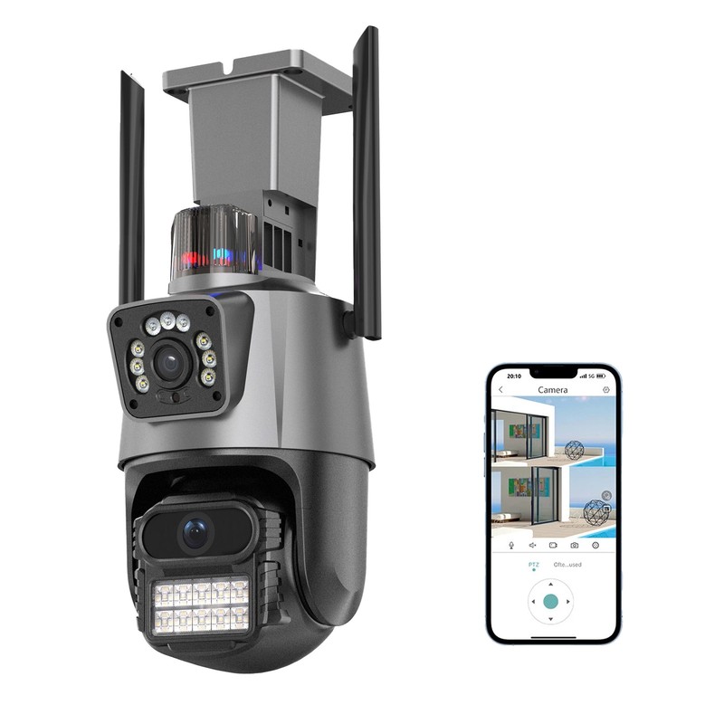 Dual Lens 4K WiFi Security Camera 8X Zoom Outdoor Home Night Vision CCTV PTZ US gallery