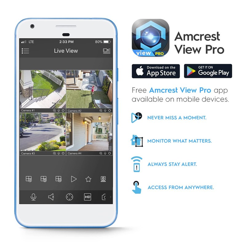 Amcrest UltraHD 4K (8MP) IP PoE AI Camera FOV 129° 49ft Color Nightvision gallery