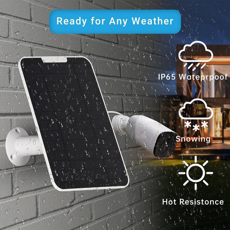 2 Pack Solar Panel Charger for Arlo Ultra Pro 3/4/5S Outdoor Waterproof 5W Fa... gallery