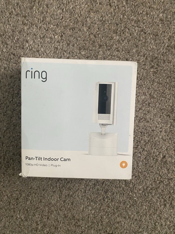 Ring Pan Tilt Indoor Security Cam with 360° Horizontal Pan Coverage White ~ NEW