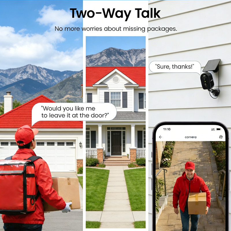 2Pack AOQEE 2K Wireless Solar Security Camera Outdoor WiFi Color Night Vision gallery
