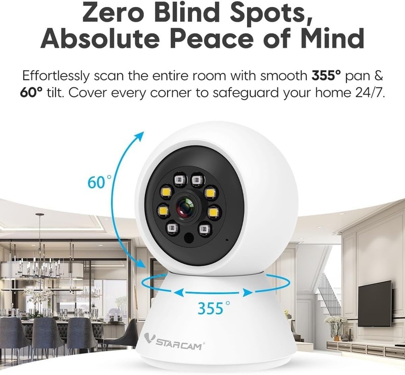 Indoor Security Camera with Color Night Vision & 2-Way Audio - 24/7 Coverage gallery