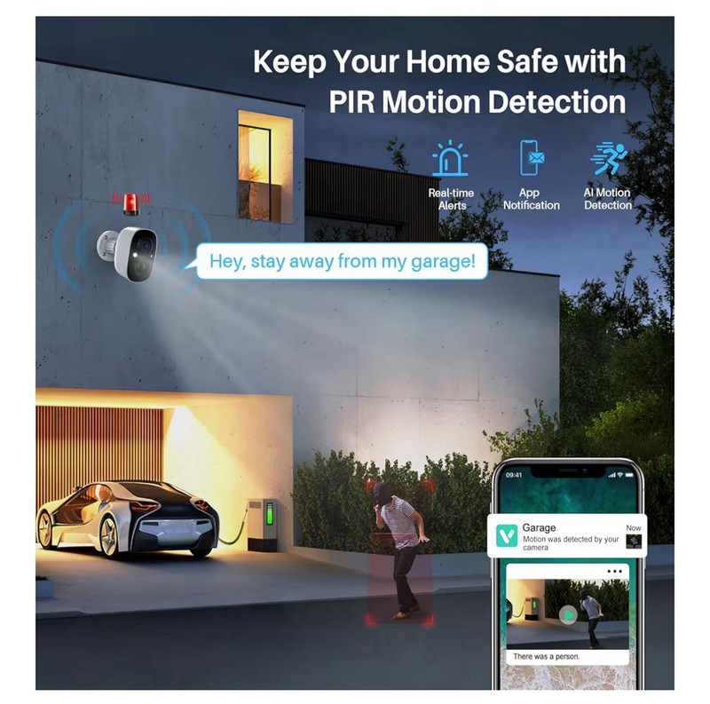 Battery Powered Wireless Security Cameras With Smart AI Event Detection 2 Pack