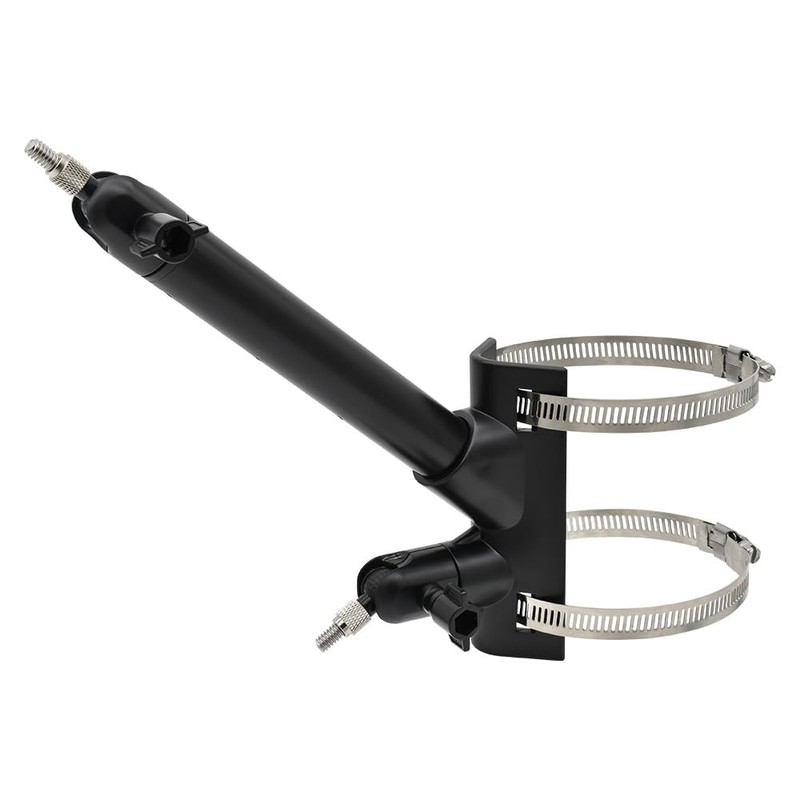 2-in-1 Pole Mount for Outdoor Cameras and Solar Panels, Black