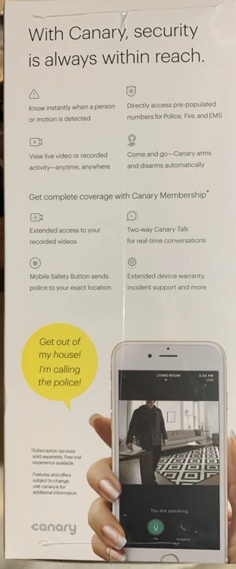Canary View Indoor Security Camera Home Monitoring wIFI Wide angle lens gallery