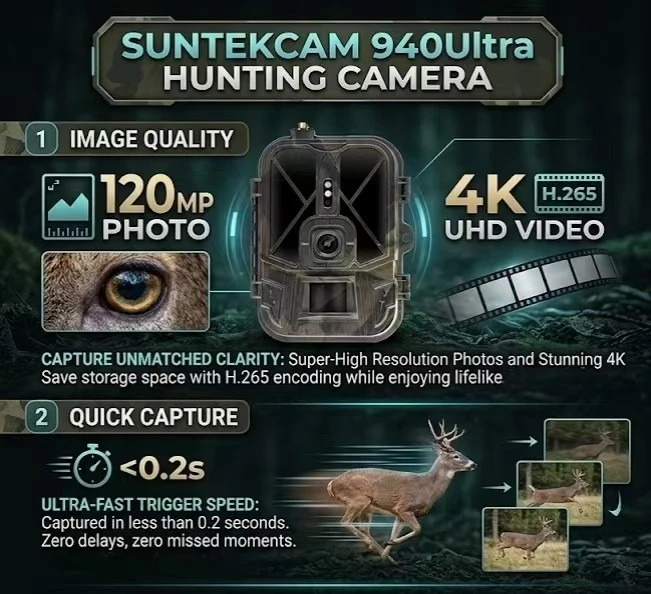 4K Live Stream Media APP Clould Service no lithium battery Hunting Trail Camer gallery