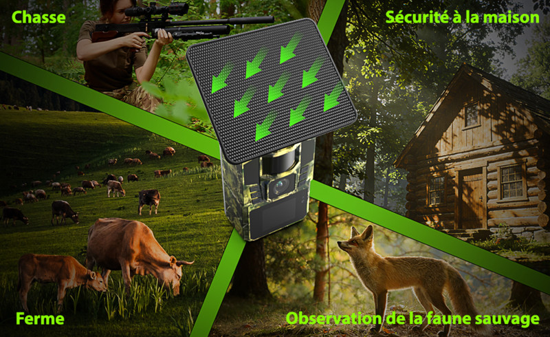 4K 48MP WiFi Solar-Powered Hunting Camera with Night Vision, SD Card Slot,... gallery