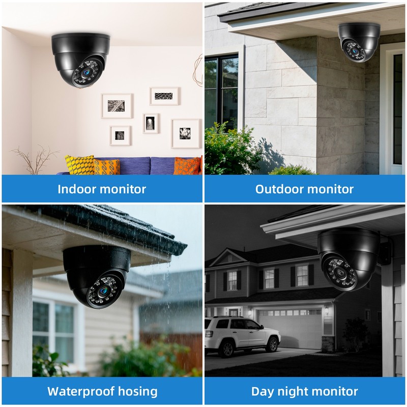 5-in-1 Full Color 5MP Surveillance Camera Black 2 Pack Indoor Outdoor Security gallery