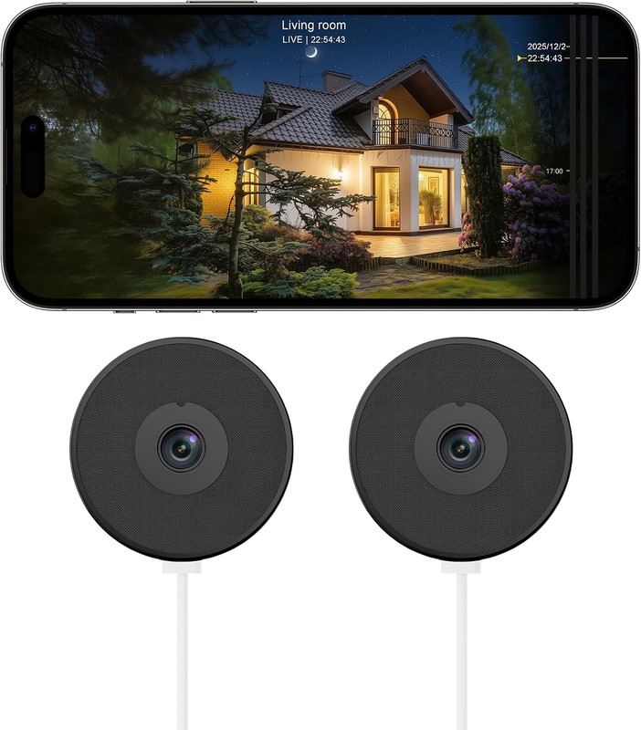 Window Camera 2 Pack, 4MP Indoor Camera with Phone App, Dual-Band Wifi 6 Cameras gallery