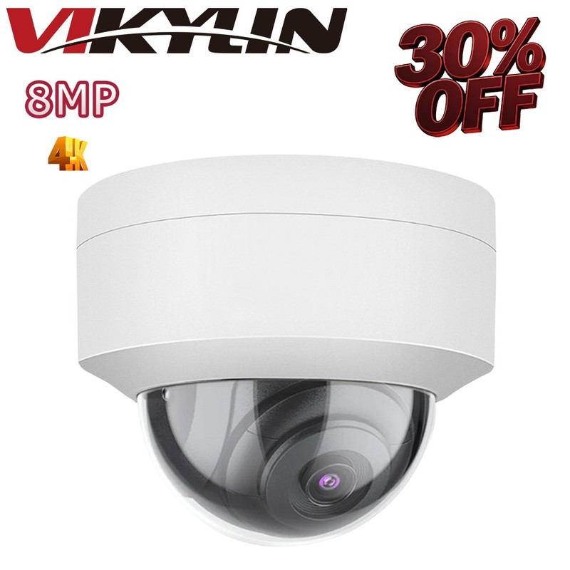 VIKYLIN MINI Dome Viewer POE IR30M 8MP Network CAMERA Onvif MIC Outdoor/Indoor