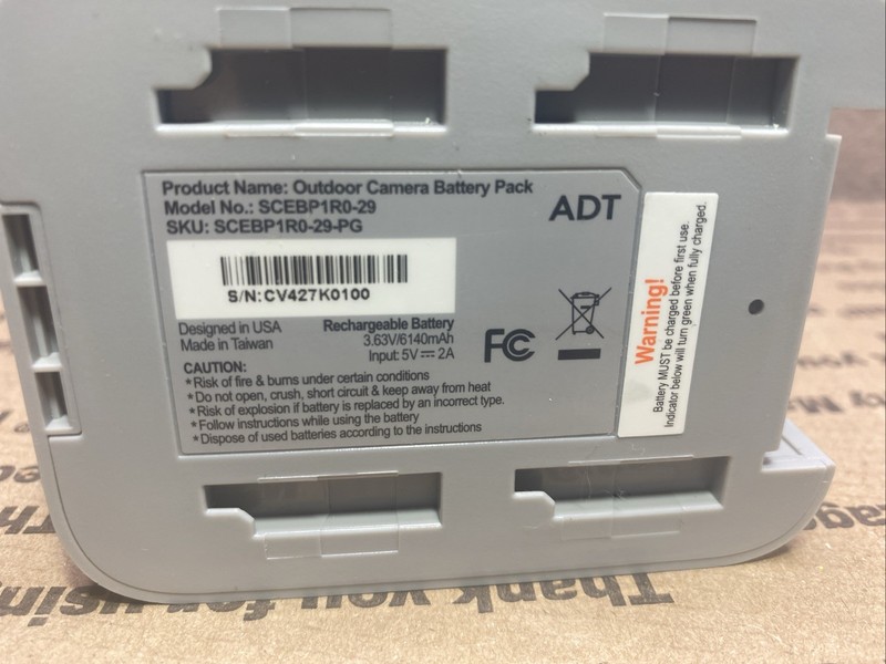 ADT Wireless Outdoor Camera Battery Pack SCEBP1R0-29-PG, (tested/work) gallery