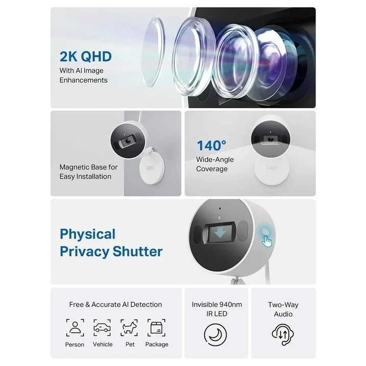 TP-Link C125 Plug-in 2K Tapo Indoor Security Camera, New, Free Shipping. gallery
