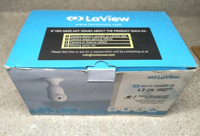LaView Bulb Security Camera 2.4GHz, 360° Motion Detection 2-Way Audio Cloud & SD gallery