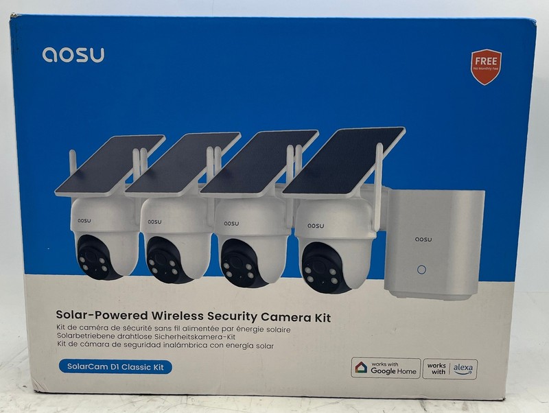 AOSU Solar Powered Wireless Security Camera Kit SOLARCAM D1 CLASSIC KIT