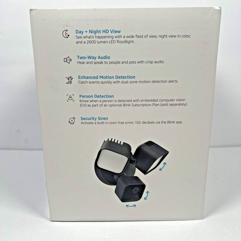 NEW Blink Wired Floodlight Camera HD Smart Security Cam Alexa Sealed - Black gallery