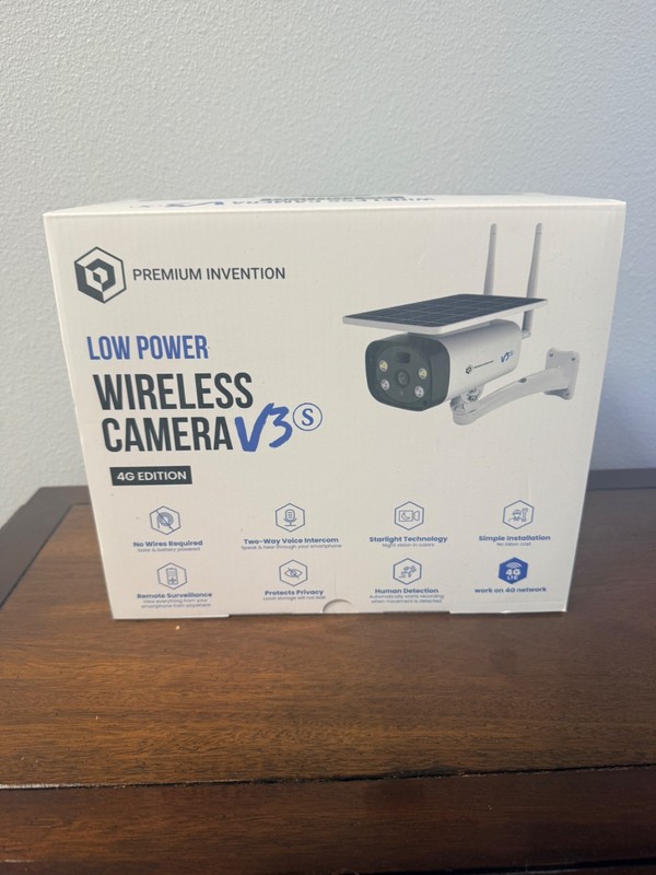 Premium Invention Wireless Camera V3s 4G edition, Solar & Battery Powered