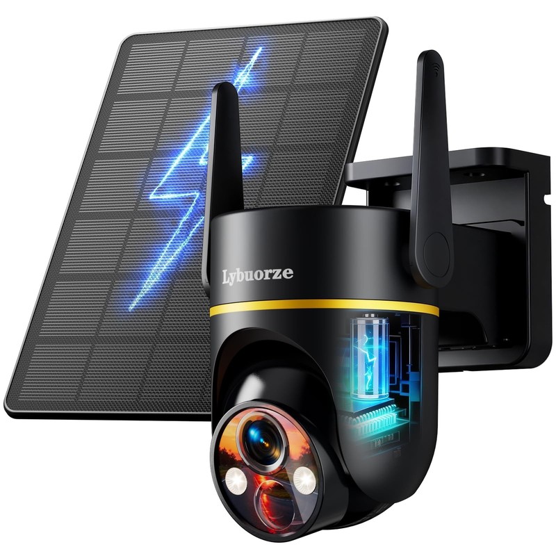 4MP Solar Security Camera - 5G & 2.4GHz, Wireless, 100% Wire-Free, 360° PTZ, Col gallery