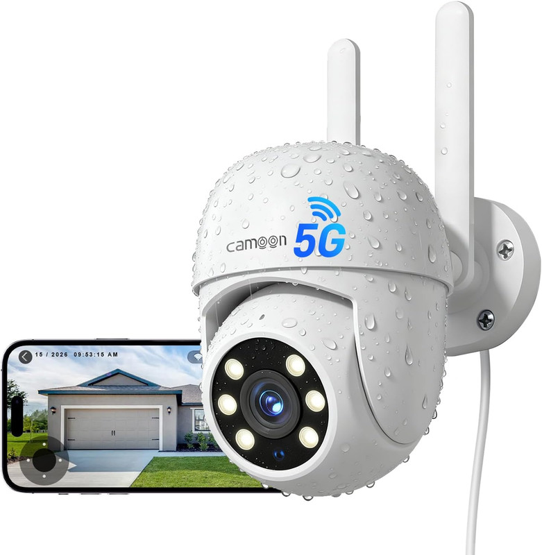Wifi Security Camera Outdoor Wired, Camera for Home Security | 2.4/5Ghz Wifi, Au