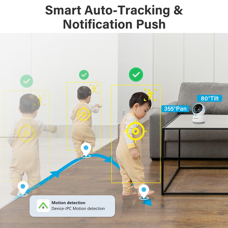 2.4G Wifi Security Camera System Indoor Home 3MP Night Vision Cam HD gallery