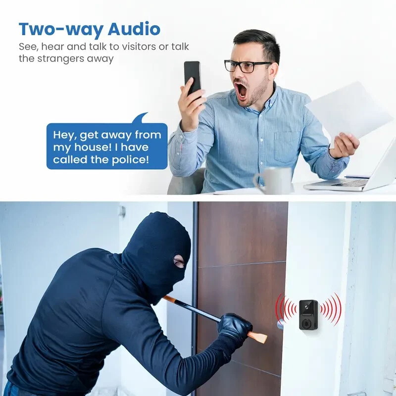 Wireless Camera Doorbell, Smart Video Doorbell Camera With Chime gallery
