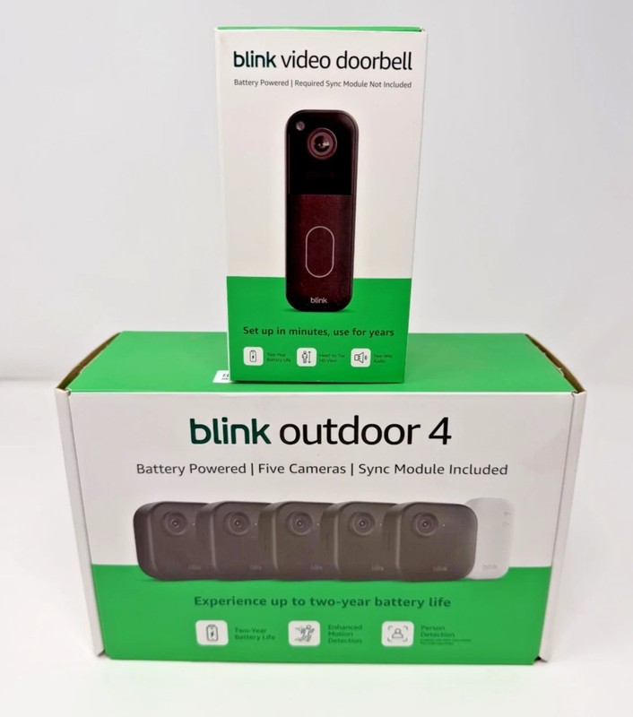 BLINK Outdoor 4 (4th Gen) 5-Cam Security System w/ Sync Module & Video Doorbell