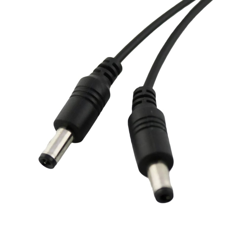 UpperFu 2pcs CCTV DC Power Splitter Cable 5.5mm x 2.5mm Female 1 foot, Black gallery