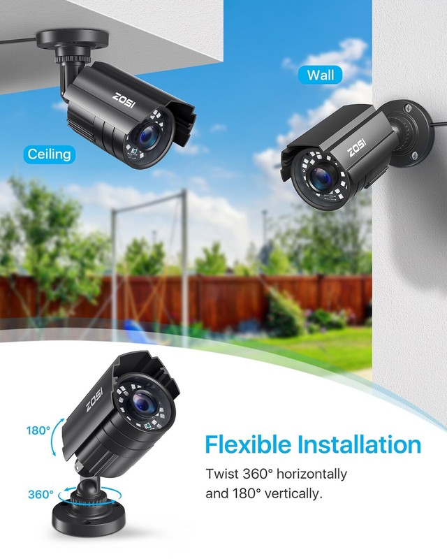 ZOSI 1080P Security Camera System with 2TB 16CH DVR Indoor/Outdoor 80ft IR Night gallery