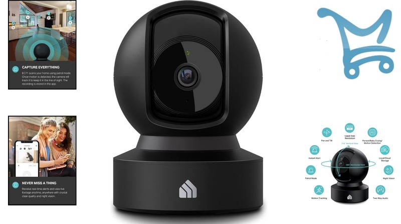 Indoor Security Camera 1080p Pan/Tilt Wi-Fi Night Vision Motion Tracking gallery