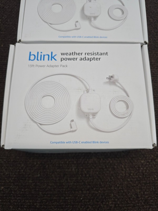 Blink Weather Resistant Power Adapters NIB lot of 2 13Ft long gallery