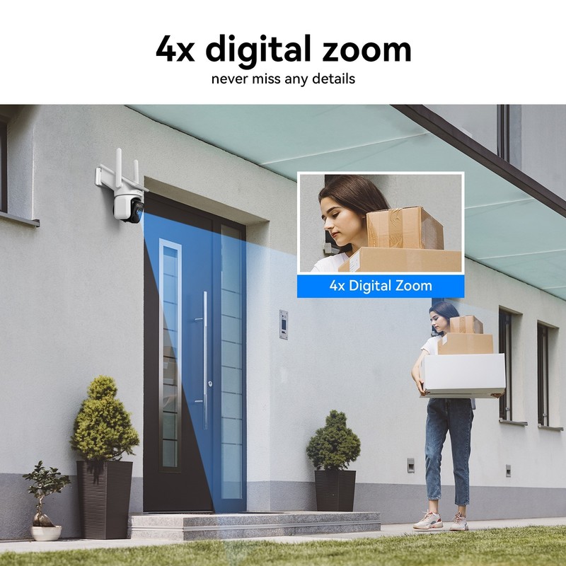 4MP Solar Battery Powered Security Camera System Wireless 10.1'' Monitor 500G HD gallery