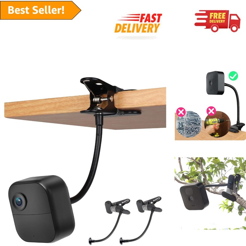 Flexible Camera Mounts – 2 Pack of 8 Inch Clip Clamp Holders for Blink Cameras