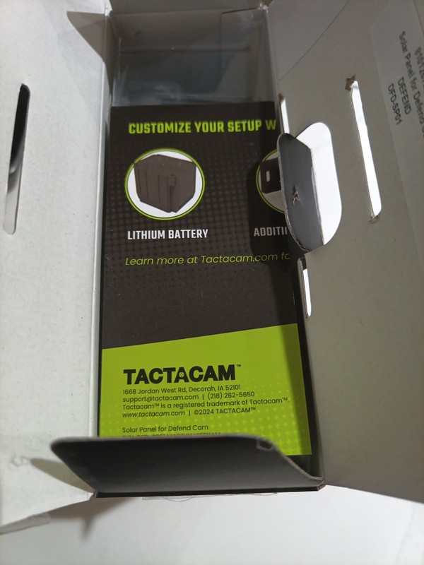 Defend by Tactacam Solar Panel for Cellular Security Camera with battery backup gallery