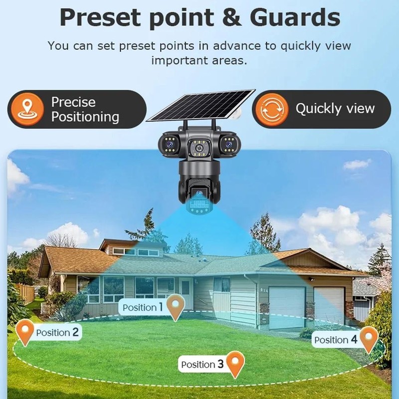Solar HD Triple-Lens Cam – 4G, Night Vision, AOV Surveillance gallery