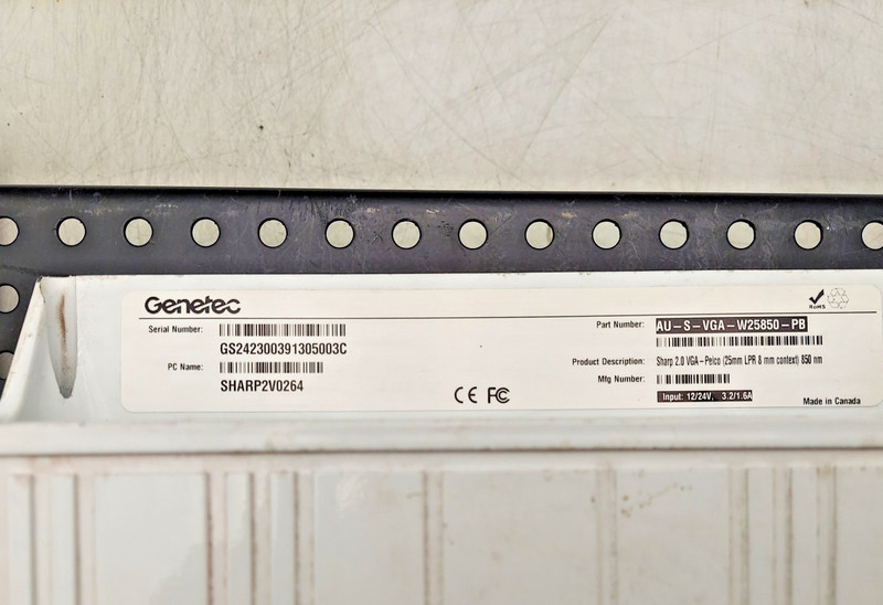 Genetec Sharp AU-S-VGA-W25850-PB License Plate Reader Camera gallery