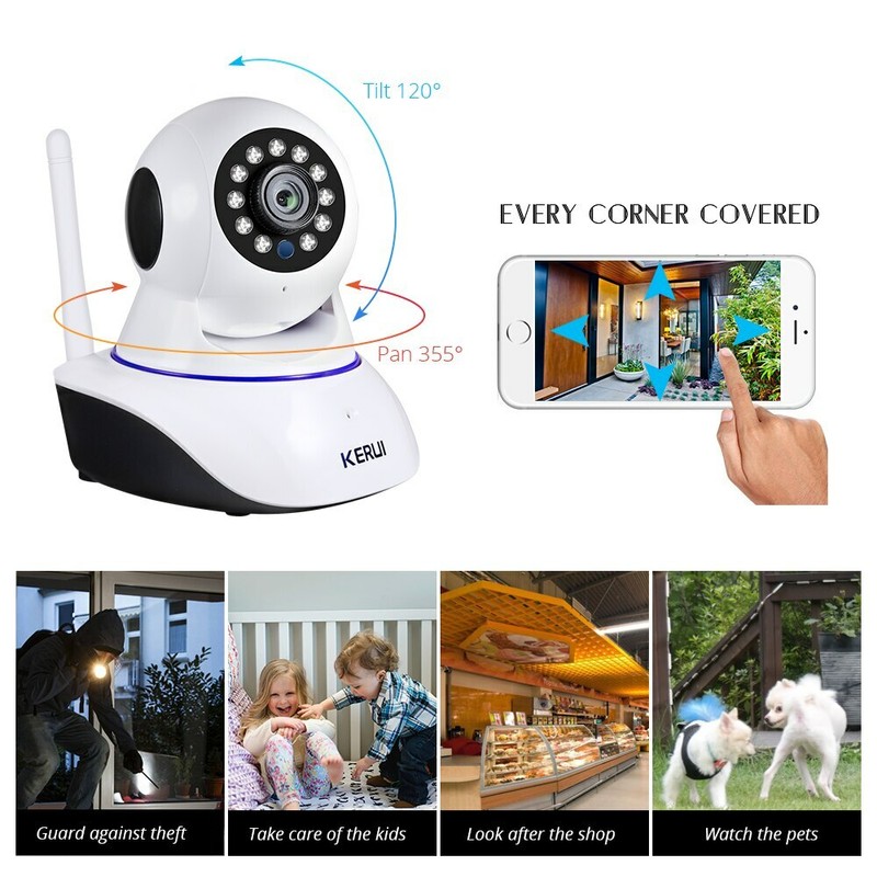 KERUI CCTV Mini Indoor Wireless Security Camera Home 720P 1080P gallery