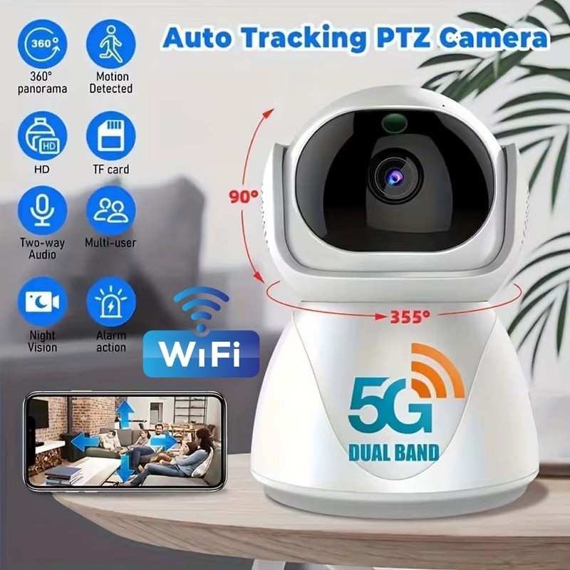 Smart 4K Wi-Fi Security Camera Motion Detection Night Vision IP PTZ Surveillance