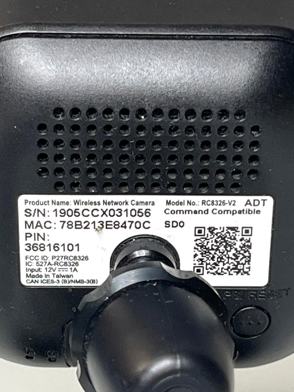 ADT PULSE RC8326 V2 Black Wireless Indoor Day/night HD Network Camera w/ Charger gallery